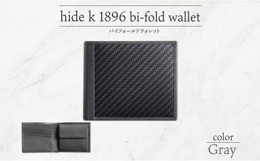 
J1087 hide k 1896 ソフトカーボン バイフォールド ウォレット 二つ折り財布【グレイ】bi-fold wallet 11.5cm×10cm×2cm メンズ財布 サイフ 札入れ カード コインケース 本革 カウレザー 長野県長野市
