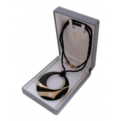 ふるさと納税 海南市 漆器のペンダント　リング形　手描き蒔絵　きらめき