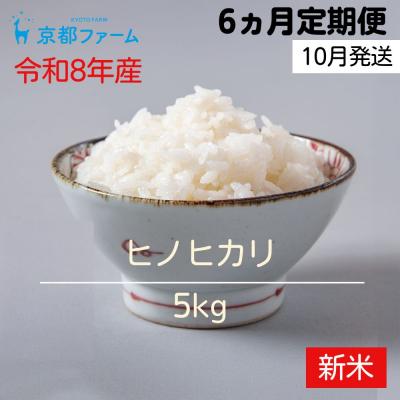 ふるさと納税 京都市 【新米先行受付】〈6か月定期便・10月開始〉令和8年産 京都ファームのヒノヒカリ 5kg