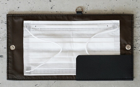 抗菌・防臭・制菌　PVCレザーマスクケース「peace」2個セット（グリーン） No.225-06