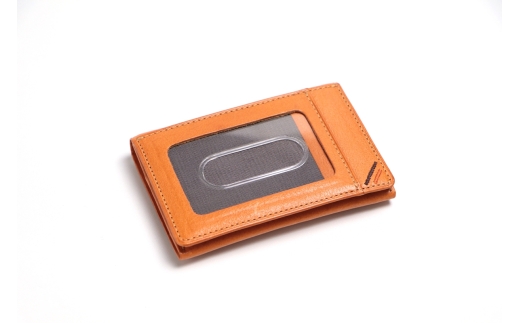 小銭が入る多ポケットパスケース キャラメル 牛革 (栃木レザー)｜定期入れ 二つ折り メンズ レディース 革 小銭入れ付き カード 名刺 免許証 マイナンバーカード 革財布 本革 レザー 革職人 デュアルライン [1395]