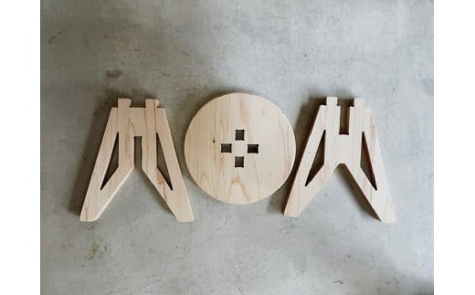 Plywood Stool 組み立て式 合板 スツール 椅子 DIY (444)