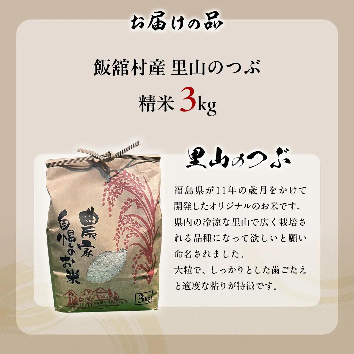 【令和7年産】 飯舘村産 里山のつぶ 3kg ITTAM001