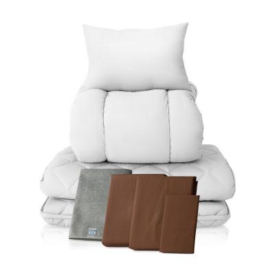 ふるさと納税 小山市 APHRODITA　寧々布団セット7点シングルロング カバーブラウン日本製 創業150年の信頼と実績