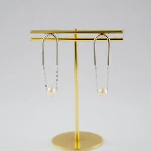 シルバー925(ロジウムメッキ) 淡水パール ピアス ペアセット シルバー HJ002S