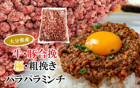 2589R-1_極・粗挽き! 大分県産 牛 ･ 豚 3種のパラパラミンチ 挽肉 各500g×1P ひき肉 あらびき 便利 国産 おおいた和牛 豊後牛