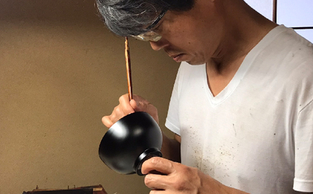 蜂谷 隆之 作 筒鉢【朱・黒】 工芸品 漆器 木製 食器 筒鉢 朱 黒 河津町 和食器 漆塗り 【黒】