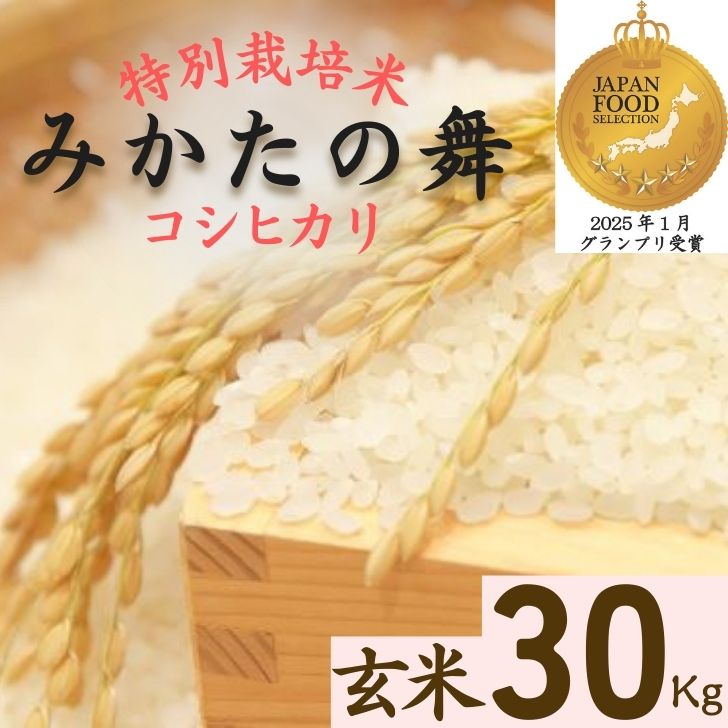 【ふるさと納税】玄米 30Kg コシヒカリ 「 みかたの舞 」 特別栽培米 こしひかり コシヒカリ 特別栽培米 お米 米 玄米 白米 精米 ブランド米 30キロ 兵庫県産 兵庫県 ジャパンフードセレクション 最高賞 グランプリ P17