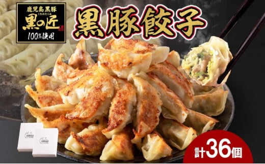 黒の匠 黒豚入り 18個×2 鹿児島豚 豚 黒豚 手作り餃子 餃子 ギョーザ 醤油 酢 旨味 コク 丹念 きめ細かい 匠 生パン 焼く コショウ 肉汁 夕食 パリパリ 冷凍便 サクサク 贈り物 団らん みづほ野 神奈川県 平塚市