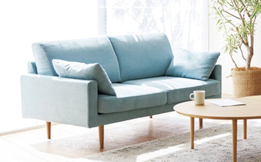 【ネイビー】 高野木工 LEO SOFA レオソファ 2.5人掛け オーク脚 【5年保証】 ソファ インテリア 家具 九州 福岡県 筑後市