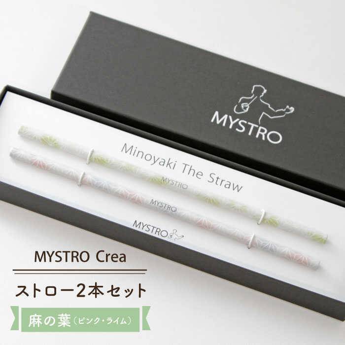 【ふるさと納税】【美濃焼】MYSTRO レギュラー ストロー2本セット(麻の葉(ピンク・ライム))【カネス】≪土岐市≫エコ SDGs 脱プラスチック [MBM014]