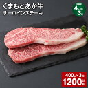 【ふるさと納税】【定期便】【4ヶ月毎3回】くまもとあか牛 サーロインステーキ 計1.2kg（400g×3回） 和牛 牛肉 お肉 あか牛 赤身 霜降り ステーキ グルメ お取り寄せ 冷凍 熊本県産 国産 熊本県 上天草市 送料無料