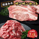 【ふるさと納税】【定期便全2回】牛肉サンサンセット | ふるさと納税 牛肉 国産 高級 詰め合わせ リブロース 切落し 和牛 牛 ロース 鹿児島 大崎町 ふるさと 人気 送料無料