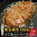 【ふるさと納税】黒毛和牛100％ 手ごね ハンバーグ 120g×4個 しょうゆソース付 /フレンチキッチン プルミエ [UCF003]