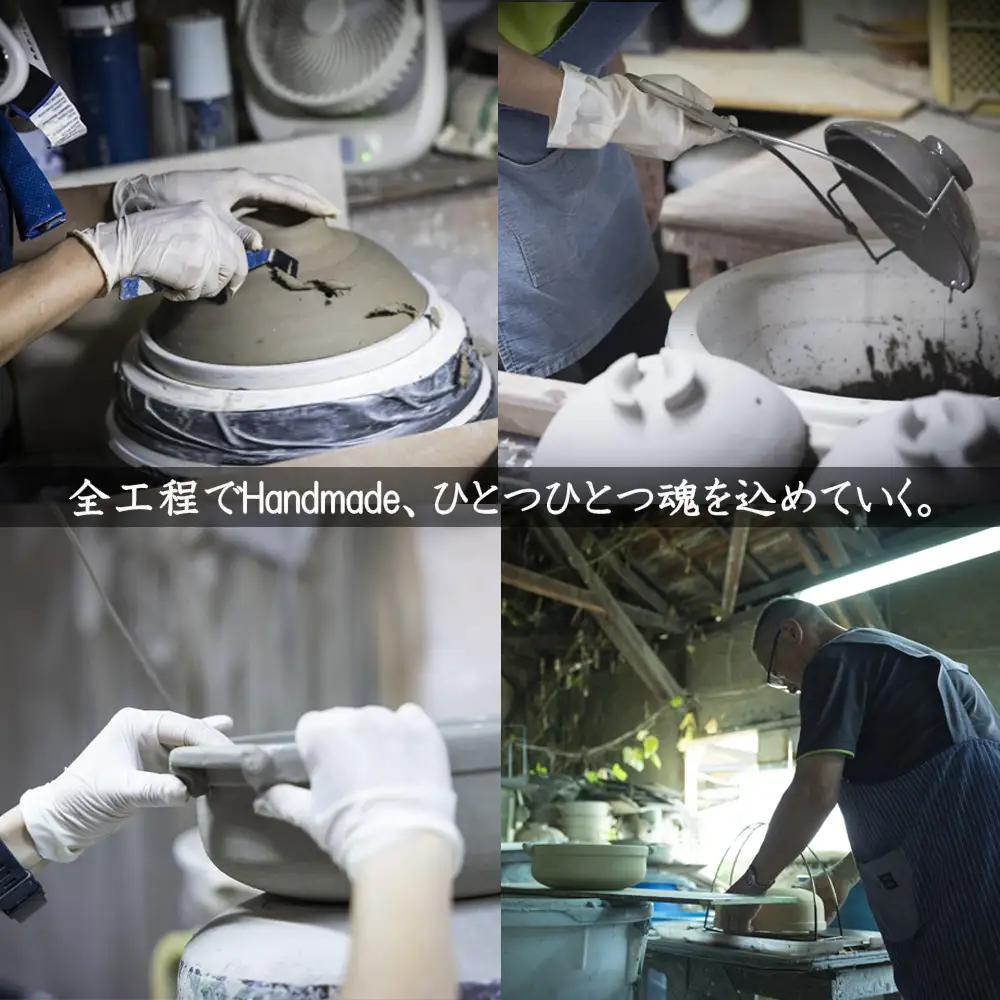 【萬古焼(ばんこやき)】暮らしの美術品 絵付けアーティストの個性が光るHandmade土鍋。絵付けART工房・平尾製陶 土鍋9号 「蟹」【手描き 土鍋 ハンドメイド アート デザイン 鍋  家庭用 4