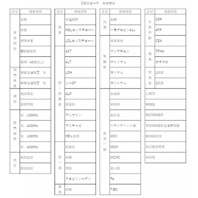 C健診コース(人間ドックコース)　みよし市民病院【1551002】