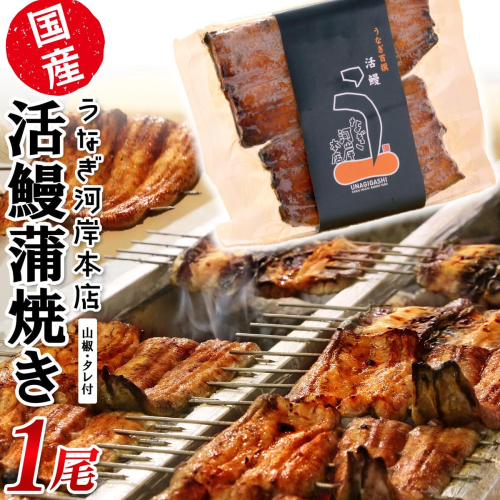 うなぎ河岸本店 【国産】   鰻蒲焼き 1尾 山椒/タレ付 K2543