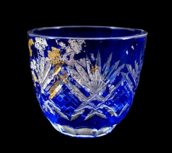 箔舞切子グラス40 ブルー［NF239］
