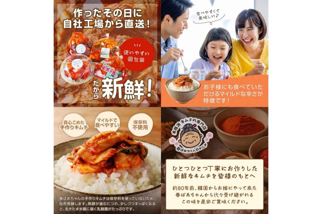 【A-816】春ばあちゃんの手作りキムチ4点セット