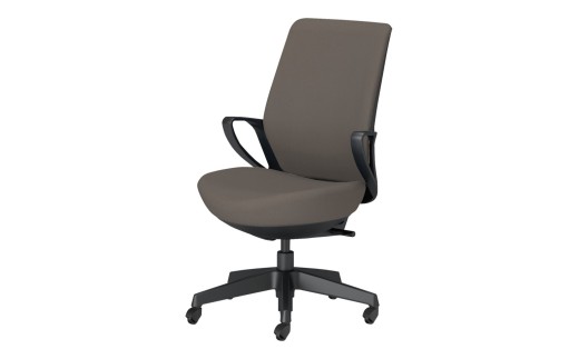 コクヨオフィスチェアー ピコラリビナ C10-B12CW-BKG9M61 ハイバック・肘付・黒樹脂脚・本体黒・布（ダークグレージュ）・ナイロンキャスター／在宅ワーク・テレワークにお勧めの椅子