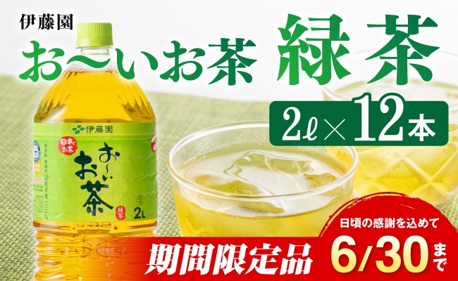 ※2025/06/30まで※おーいお茶 緑茶 2L×6本×2ケース [D07375]