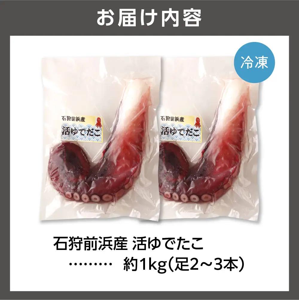 石狩前浜産 活ゆでたこ 約1kg（足2～3本）｜海鮮 たこ タコ 石狩前浜産 北海道 石狩市