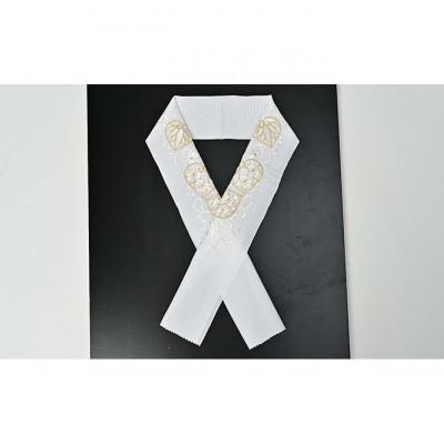 ふるさと納税 伊丹市 半衿　絽　夏物　白地に白と金の糸での刺繍　葵の柄 [54030266]