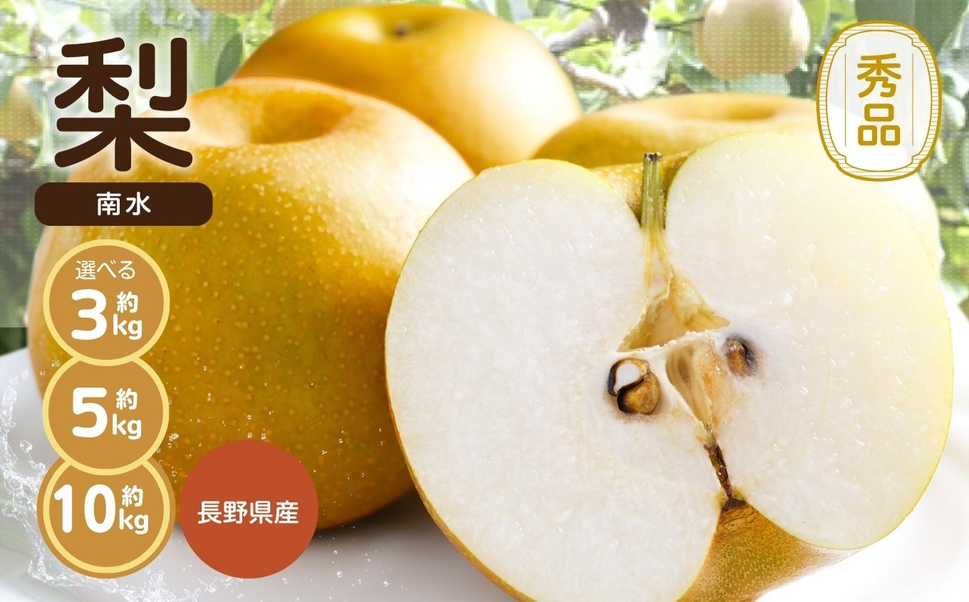 
                  ジューシー で 甘い 梨 ! 長野県産 なし 南水 秀品 選べる 容量〈2026年9月中旬～10月中旬発送〉 | 果物 くだもの フルーツ 梨 なし 南水 長野県 信州 南信州 飯田市
                