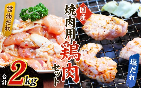 肉 鶏肉 小分け 鶏味付 焼肉 たれ味 400g×3パック 塩だれ味 400g×2パック 計2kg【冷凍】/ 肉 鶏肉 焼肉【tnk203】