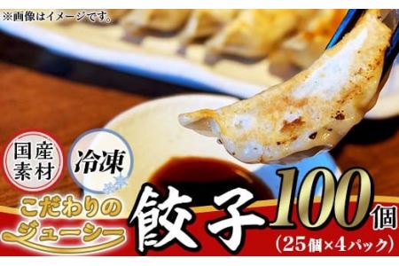 【国産素材100%】道の駅しもつま特製餃子100個（冷凍・25個×4パック）【加工 ・25個× おすすめ 詰め合わせ 定期便 加工詰め合わせ】【餃子 冷凍餃子 焼き餃子 焼餃子 国産 豚肉 冷凍】