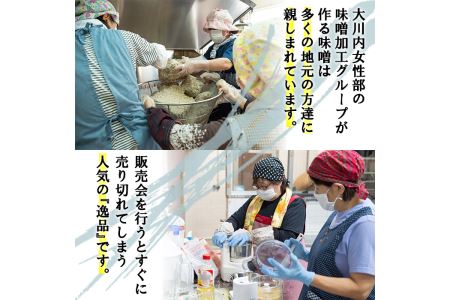 i345 大川内麦味噌(1kg×3袋・計3kg)と豚味噌(180g×4個・計720g)のセット！地域のお母さんたちが丁寧に作り上げた地元で愛される田舎味噌！豚味噌は野菜スティックやおつまみ、ご飯のお供