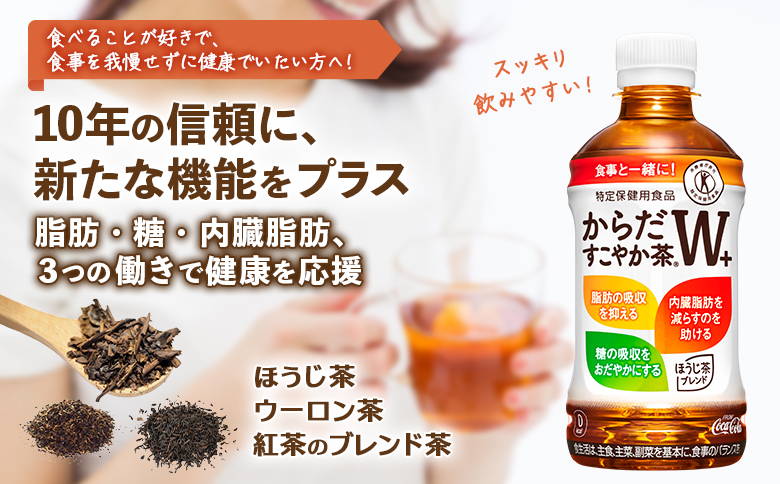 【定期便：8回（毎週発送）】からだすこやか茶W+ 350mlPET×24本 コカ・コーラ からだすこやか茶 お茶 トクホ 特保 北海道 ふるさと納税 恵庭 定期便 毎週8週 定期 8回からだすこやか茶