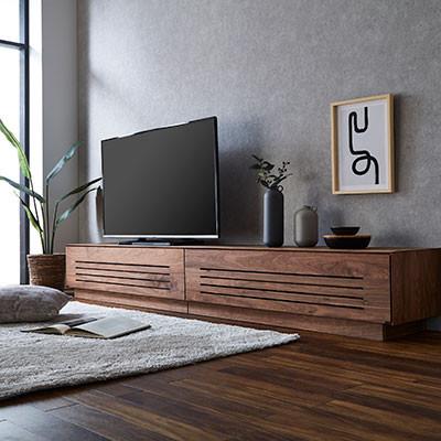 ふるさと納税 大川市 テレビ台 ルーチェ ウォールナット無垢【サイズ:幅214-244cm、カラー:ウォールナット無垢】
