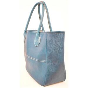栃木レザー使用｜ソフトな手触り 本革 A4も入る大容量 本革トートバッグ｜Tote bag 03 L｜ブルー｜minca（全6色）