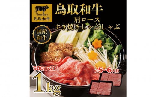 【4か月定期便】鳥取和牛肩ロースすき焼きしゃぶしゃぶ用1kg(500g×2) 1217