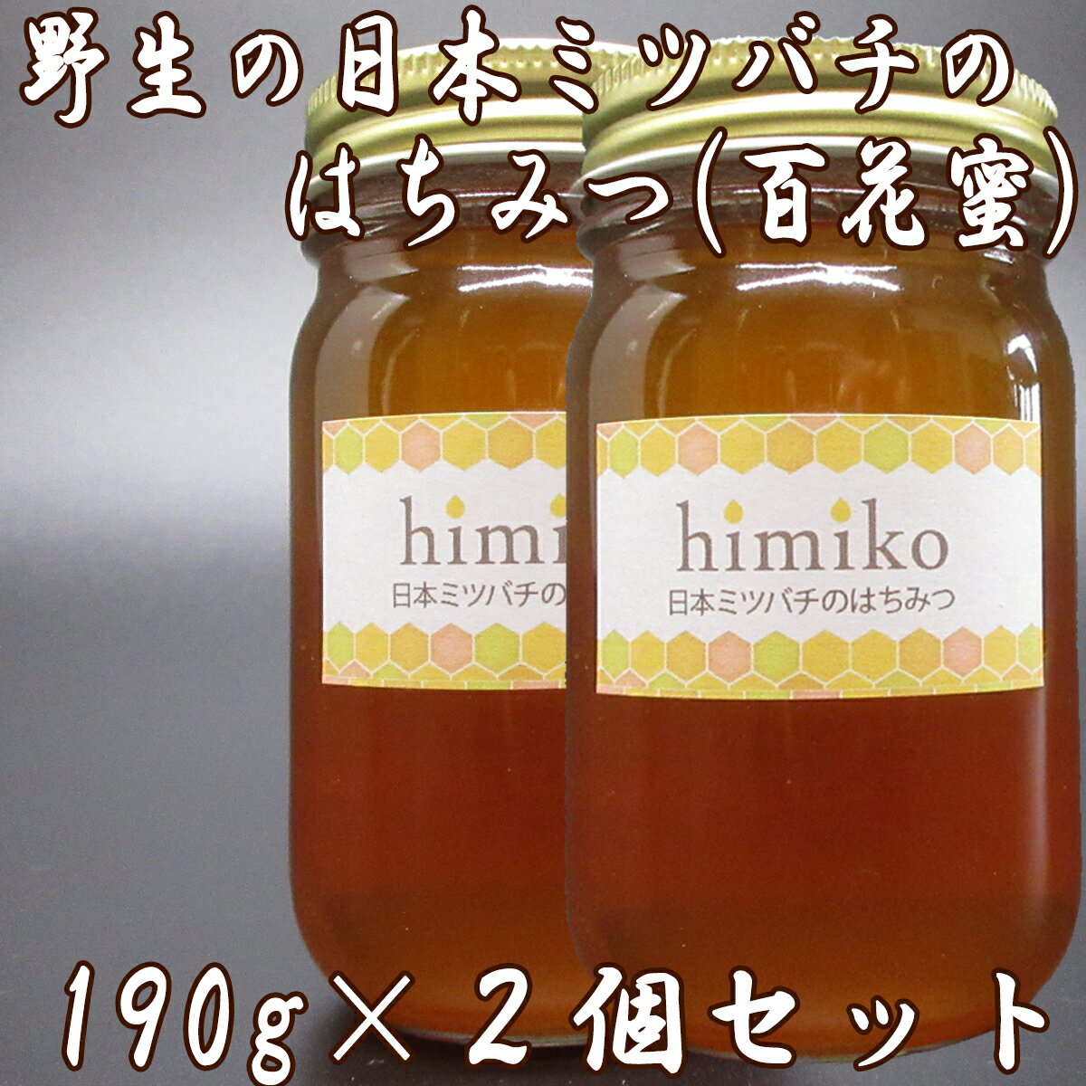 【ふるさと納税】日本ミツバチのはちみつ ＜himiko＞ 190g × 2本／千年蜜 天然 酵素 カルシウム 新陳代謝 善玉菌 美肌 フルーツ ヨーグルト パン 食パン ジャム コーヒー 紅茶 血液 鉄分 数量限定 期間限定 HIMIKO M-BA16