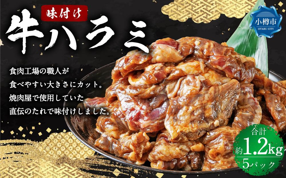 
                  牛肉 味付け 牛ハラミ 5パック(約1.2kg)
                