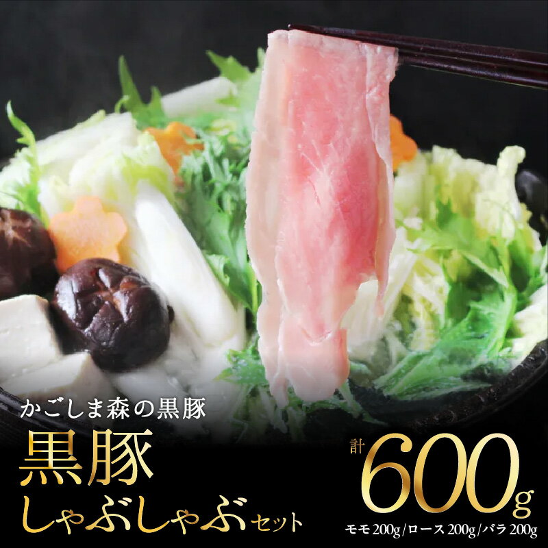 【ふるさと納税】【のし対応可】 「かごしま森の黒豚」しゃぶしゃぶセット600g 良質なえさで育てた黒豚！しゃぶしゃぶや冷しゃぶに！小分けでお届け のし対応 ギフト お中元 お歳暮 贈答用 プレゼント【三清屋】