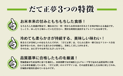 いしのまき産米「だて正夢」（精米）10kg