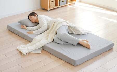 【ダブル／1枚もの／ネイビー】高反発 マットレス 約10cm 《グランデ》 寝具 敷布団 敷き布団 布団 岡山県 倉敷市