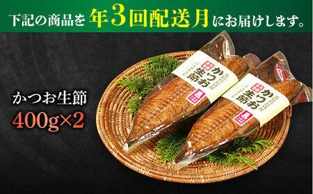 【3回定期便】五島列島 かつお生節2本 /テル鮮魚[PAW009]  詰め合わせ セット かつお生節 さば生節 燻製