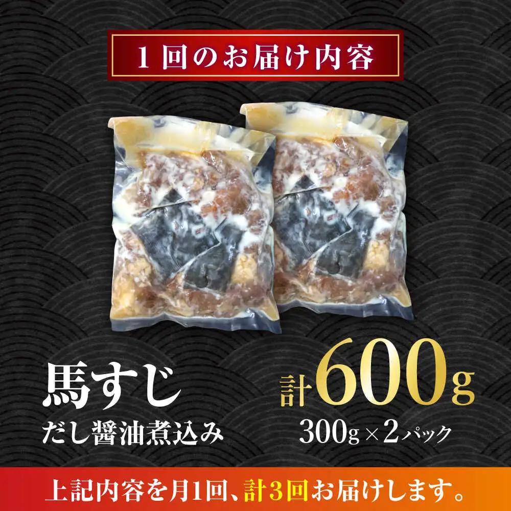 【全3回定期便】やきにく なか園特製！馬すじだし醤油煮込み 約600g（約300g×2pc） 【有限会社 スイートサプライなかぞの】[ZBV086]