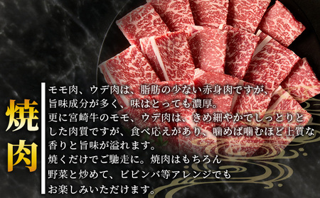＜宮崎牛 赤身焼肉 1パック（600g）＞7営業日以内に順次出荷【 国産 黒毛和牛 牛肉 牛 精肉 スライス ウデ肉 モモ肉 4等級以上 ブランド牛 赤身 旨味 贈答品 ギフト 贈り物 化粧箱 焼肉 
