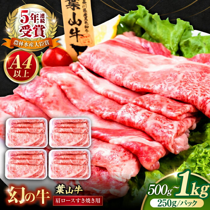 【ふるさと納税】【選べる内容量！】葉山牛 肩ロース すき焼き用 （250g×2パック 計500g/ 250g×4パック計1kg）すきやき すき焼 ロース 牛肉 小分け 牛ロース 牛すき ロース肉 国産 和牛 葉山牛 肩ロース すき焼き用 横須賀 【株式会社羽根】[AKAG004]