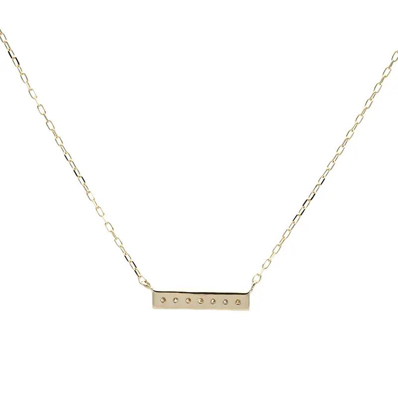 【L&Co.】K10ダイヤモンドストレートバーモチーフネックレス(66-7606)