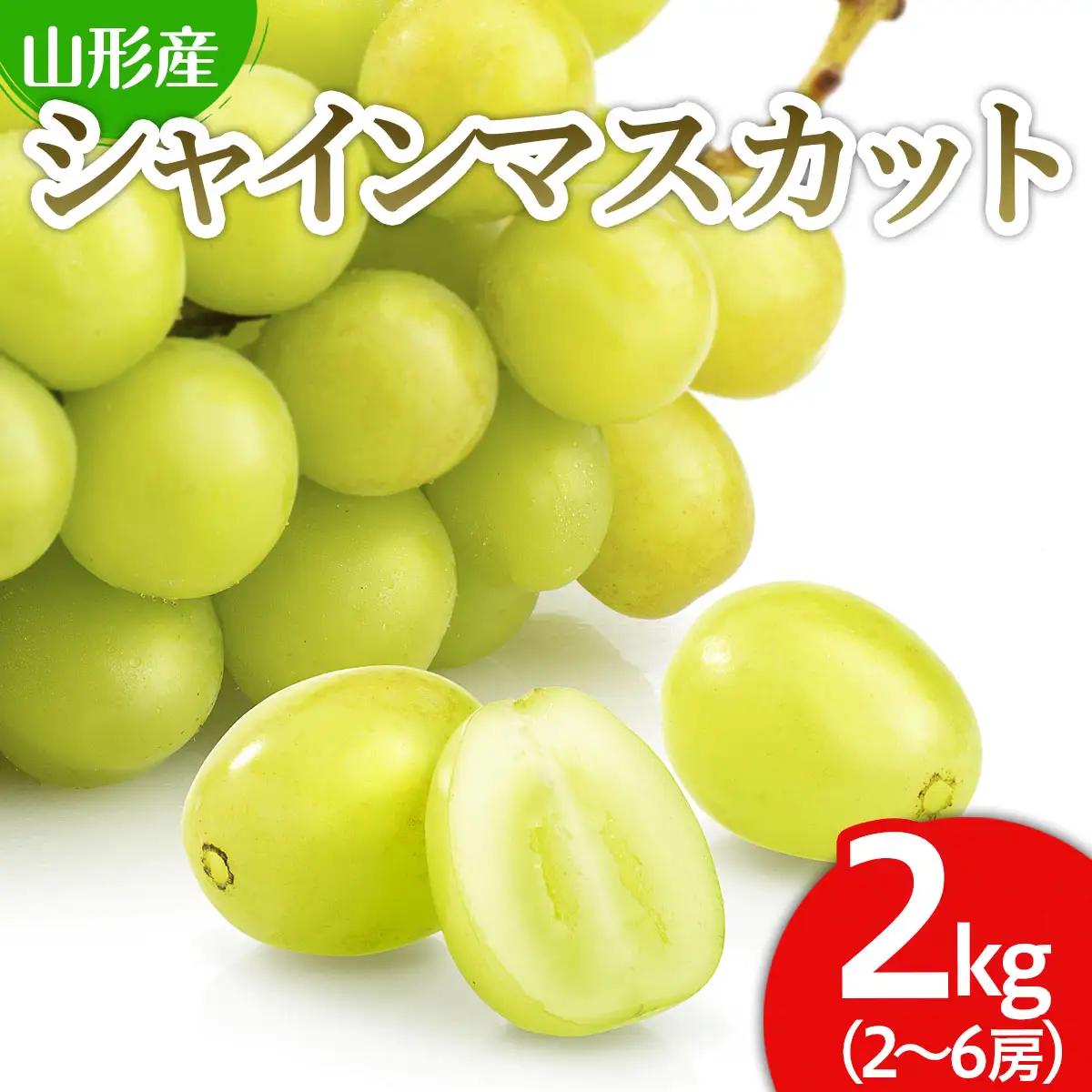 山形市産 シャインマスカット 秀 約2kg(2～6房)[後半]【令和8年産先行予約】FS24-660 くだもの 果物 フルーツ 山形 山形県 山形市 2026年産