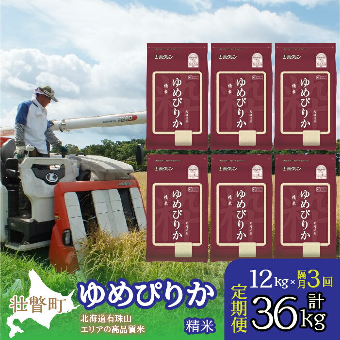 【ふるさと納税】【令和7年産 隔月3回配送】（精米12kg）ホクレンゆめぴりか（精米2kg×6袋） 【 ふるさと納税 人気 おすすめ ランキング 北海道産 壮瞥 定期便 精米 米 白米 ゆめぴりかこめ 贈り物 贈物 贈答 ギフト 北海道 壮瞥町 送料無料 】 SBTD033