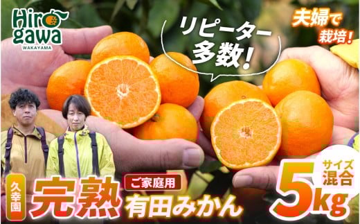 完熟 有田 みかん 訳あり 5kg 久幸園 / 温州みかん 有田みかん 甘い 家庭用 和歌山 柑橘 ※11月～2月上旬順次発送【hsk004-c-5B】
