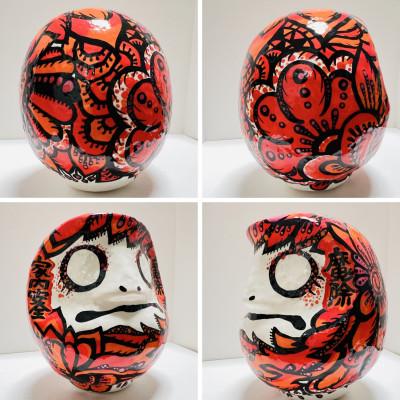 ふるさと納税 小山市 世界にひとつだけの手づくりだるま(縦約9cm×横約7cm) |  | 01