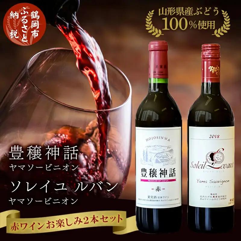 赤ワイン　飲み比べ2本セット　ソレイユルバン・ヤマソービニオン750ml＆豊穣神話・ヤマソービニオン720ml　K21-744